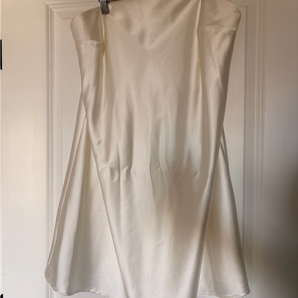 Elegant Cream Satin Women's Dress